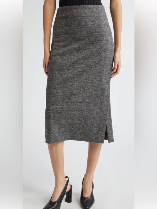 Vince Dresses & Skirts - Vince Grey Prince Of Wales Checked Cotton-Blend Midi Skirt, size 4